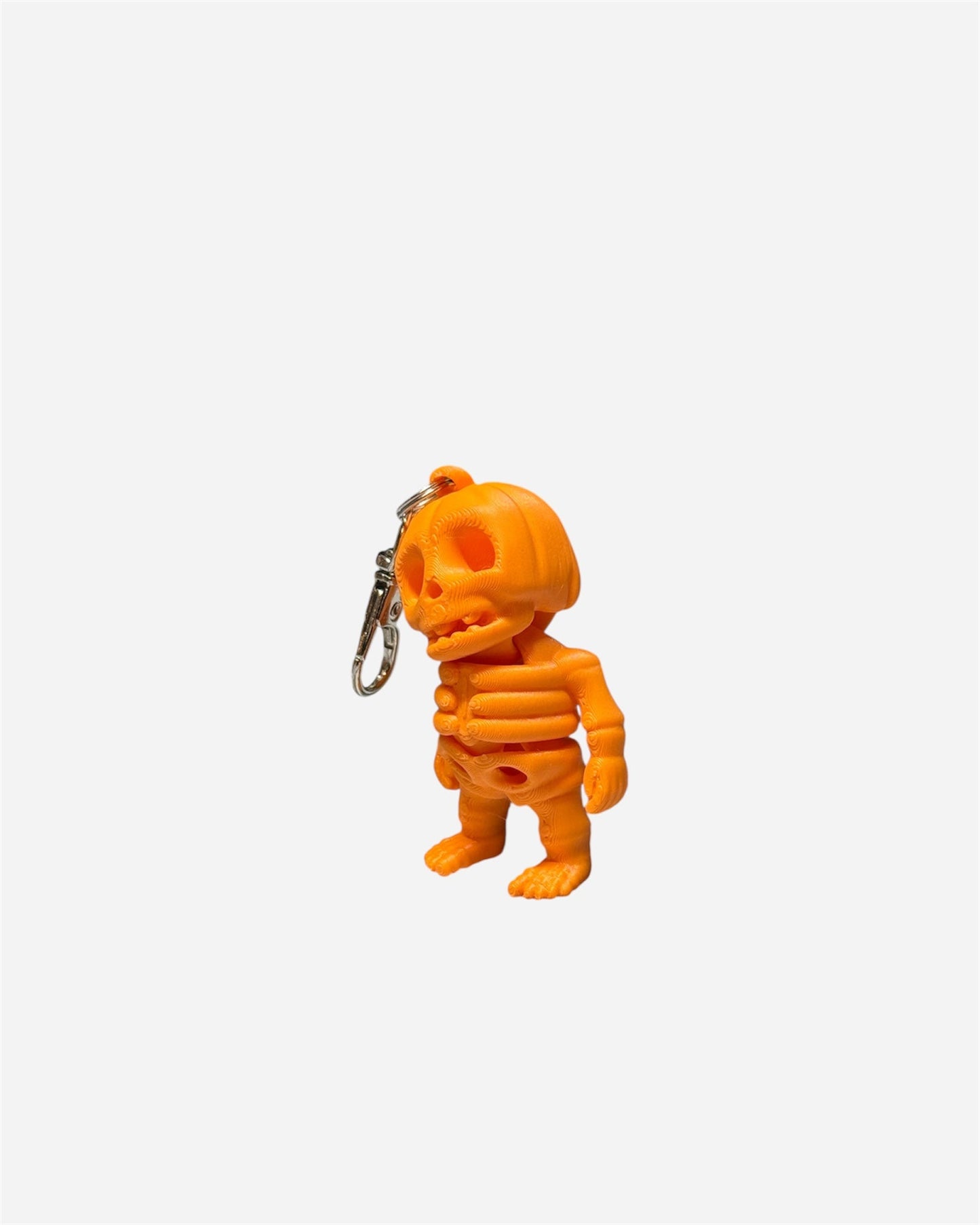 Tiny Pumpkin Skeleton Keychain