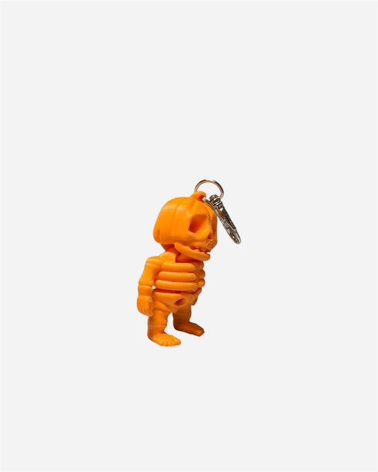 Tiny Pumpkin Skeleton Keychain