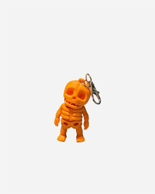 Tiny Pumpkin Skeleton Keychain